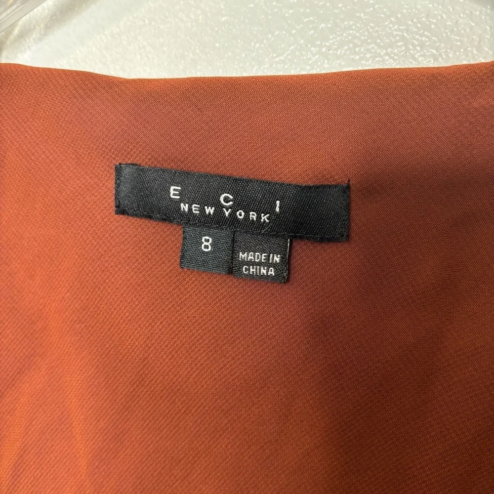 Eci New York Velvet Sequin Embellished Top Size 8 Wine Boho - Picture 8 of 13